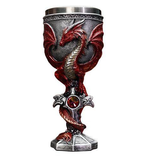 YIXINLOMYY Dragon Goblet Stainless Steel Dungeons and Dragon Gift for