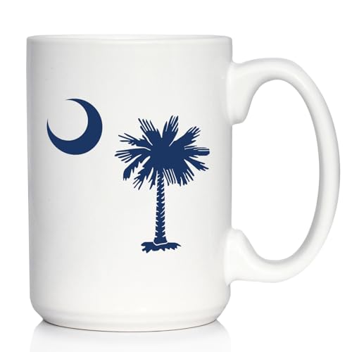 Taza de café blanca de cerámica 15oz Bevvee South Carolina miniatura 1