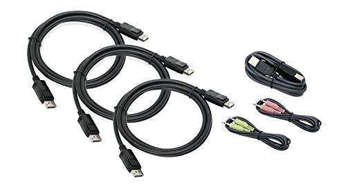 Image of IOGEAR 4K Triple View DisplayPort Cable Set with USB and Audio (TAA) G2L9302U