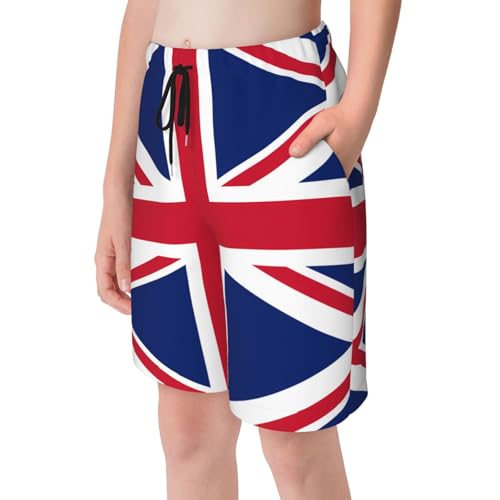 British Flag Youth Beach Pants, Soft and Breathable, with Drawstring Waist, Suitable for Sports and Leisure.4