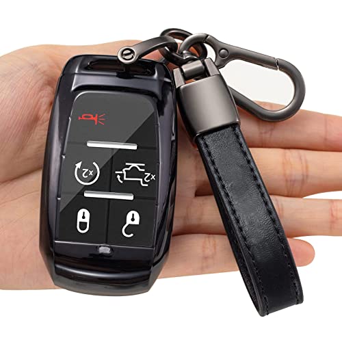 Np Suitable For Dodge Ram Key Fob Cover With Keychain Clip Key Case Compatible With 2019 2020 2021 Dodge Ram 1500 2500 3500 4500 5500 Business Gift Keychain For Men And Women…Black #TOP28