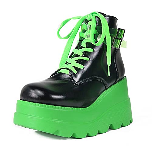 neon green platform boots