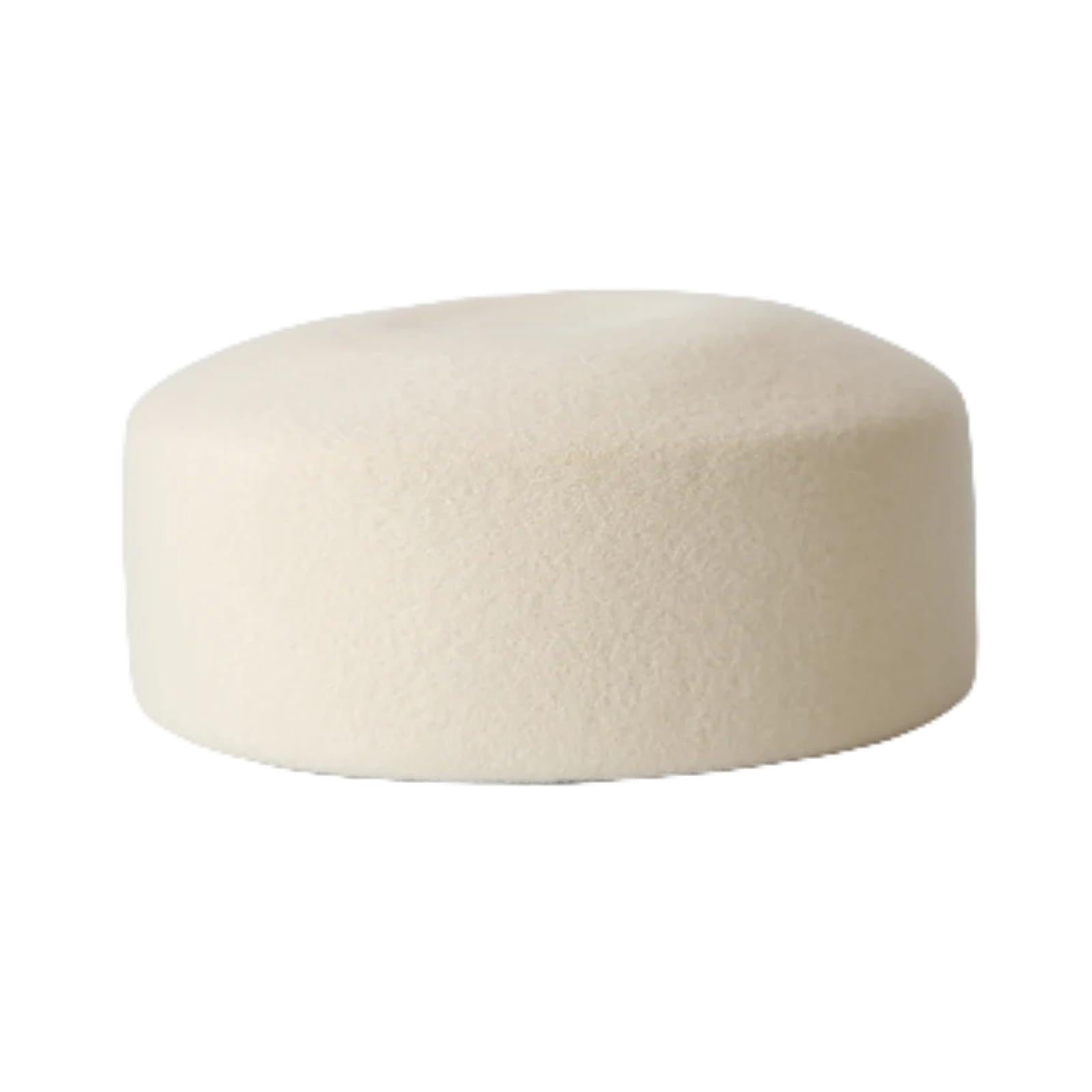 Hudfvioi Women's Beige White B Beret Autumn Winter 100% Wool Felt Blocked Beret Bread Pumpkin Berets Men Painter Pillbox Hat For Woman(Beige White B)
