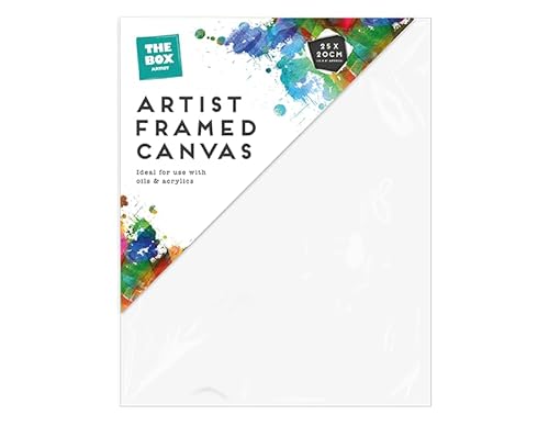 Canvas Board Blank Square Framed Artist Canvas for Painting Stretched Panel Oil & Paint Wet Water Art Media White Canvases Professional Artist Hobby Painter Beginner Canvas Supply (1pc)