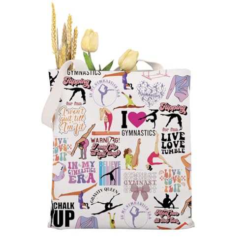 MAOFAED Gymnastic Tote Bag, Gymnast Gift, In My Gymnastics Era, Gymnastics Team Gift