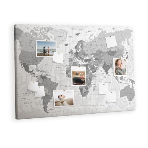 Planche horizontale en liège carte du monde pour organiser vos notes et projets au bureau