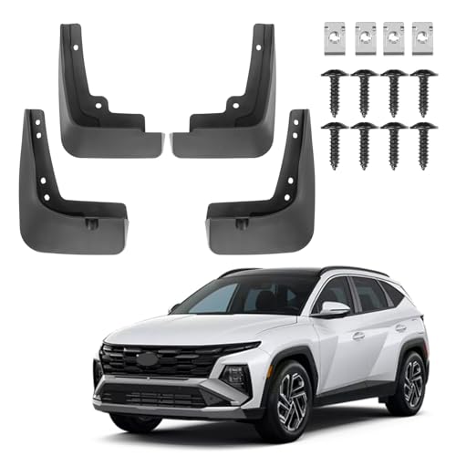 Image of Mud Flaps Splash Guards for Fit 2022-2025 Hyundai Tucson | Required Bendable Mud Guards | Front & Rear 4-Piece Set Car Accessories