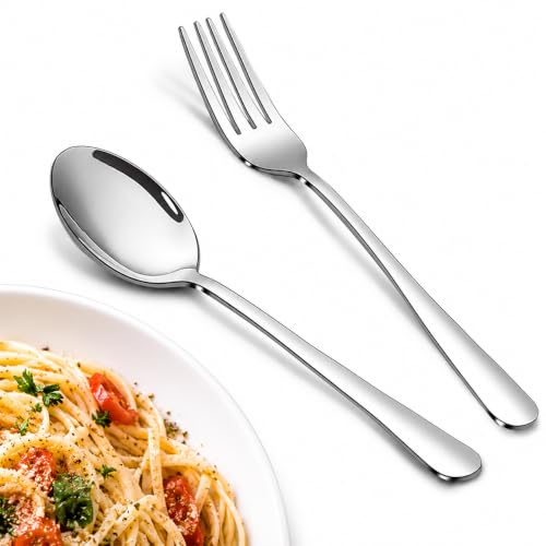 Image of 16-Piece Silverware Set for 8, 8.1-Inch Stainless Steel Dinner Forks and Spoons, Heavy Duty Mirror Polished Flatware Set, Dishwasher Safe Utensils for Home Kitchen Restaurant