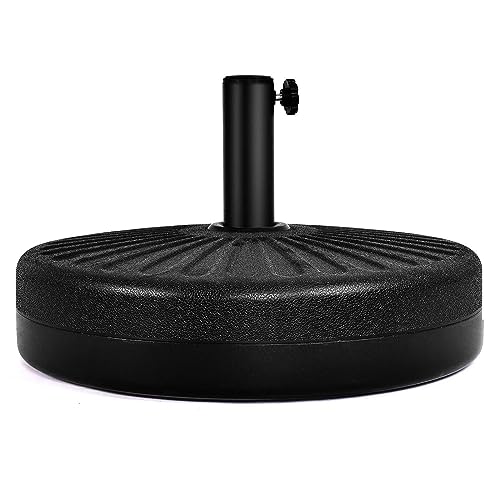 DREAMADE Sonnenschirmständer, Schirmhalter befüllbar mit Wasser, Sonnenschirmhalter Sonnenschirmfuß von guter Qualität, Schirmständer geeignet für Schirmstange von 38-48 mm, rund, schwarz