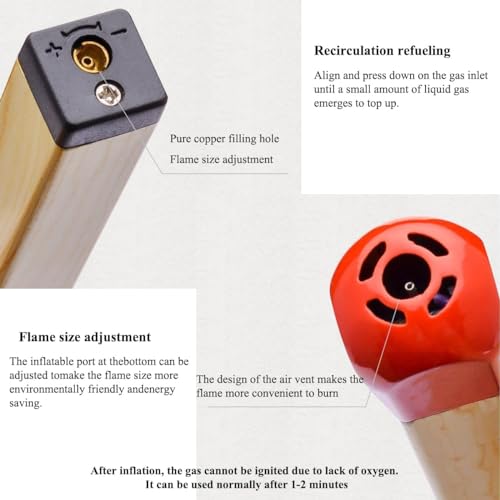 Encendedor metálico recargable diseño fósforo 2 unidades miniatura 4