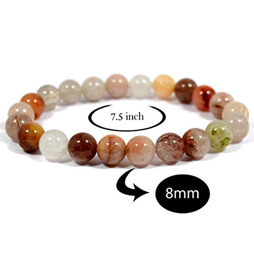 Image of Reiki Crystal Products Natural Crystal Stone Bracelet 8 mm Round Beads for Men & Women | Gemstone Jewellery Bracelet | Reiki Charged | Multiple Stone Variants Available