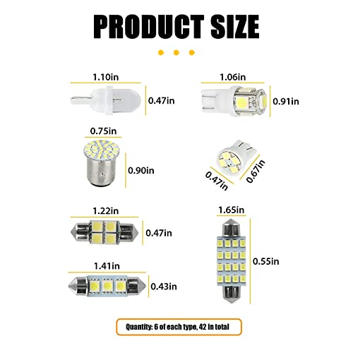 Kit 42 Bombillas LED para Interior de Auto Blanco miniatura 2