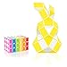 CUBIDI Serpenta Magico Puzzle – Giocattolo Irrequieto – Costruzione di Oggetti Strani O Animali Giocattolo per Bambini E Adulti - 1 Pezzo Giallo 36 Blocchi