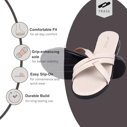 Image of TRASE Casual Stylish Flats Sandals For Women - Sandals For Women Stylish - Women's Sandals - Flat Sandal - Flats For Girls - Sandals For Girls - Ladies Sandal (46039)