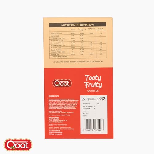 Image of Qoot Cookies Box Combo (Rich Coconut, Choco Chip & Tooty Fruity) (200g X 3) | Made Without Artificial Preservatives or Additives | All-Natural Ingredients & Crunchy Biscuits | Freshly Baked Snacks for Tea, Office & Gifting