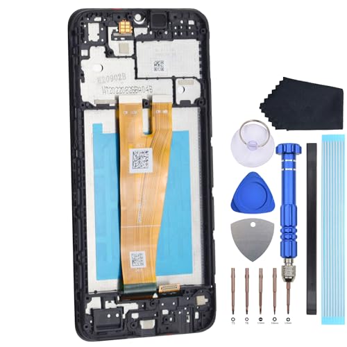VEKIR Pantalla completa de repuesto digitalizador táctil con marco de pantalla para Samsung Galaxy A04 SM A045F