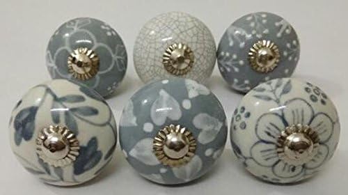 LIGHT GREY COLOR CERAMIC KNOBS DRAWER PULLS KID BEDROOM KNOBS CABINET KNOBS KITCHEN KNOBS PULLS (DESIGN 17)