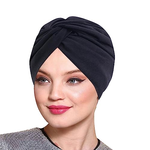 Generisch Gorra de papá de imitación de seda de doble capa para dormir, diadema retorcida, sombrero de belleza, maquillaje, sombrero de casa para mujeres, gorra azul (negro, talla única)
