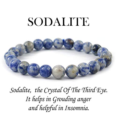Image of Certified Natural Crystal Stone 8 mm Round Beads Bracelet for Men & Women | Reiki Charged Gemstone Bracelet | Multiple Stone Variants Available