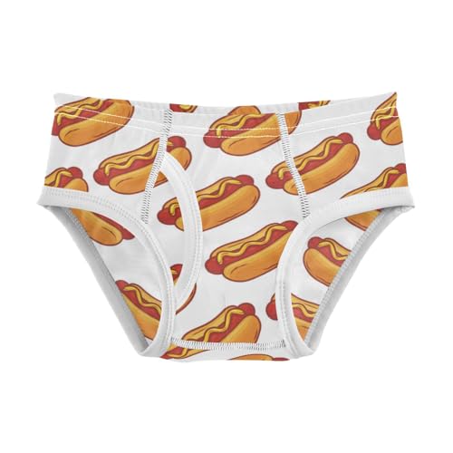 Wusikd Hotdog White Boys' Underwear Cotton Boys Briefs Soft Toddler Underwear 3T