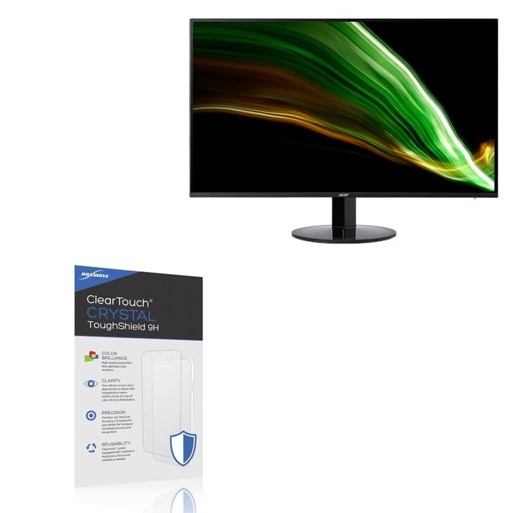 BoxWave Screen Protector Compatible With Acer SB1 (SB241Y) - ClearTouch Crystal ToughShield 9H (2-Pack), Clear 9H Tough Flexible Film Screen Protector