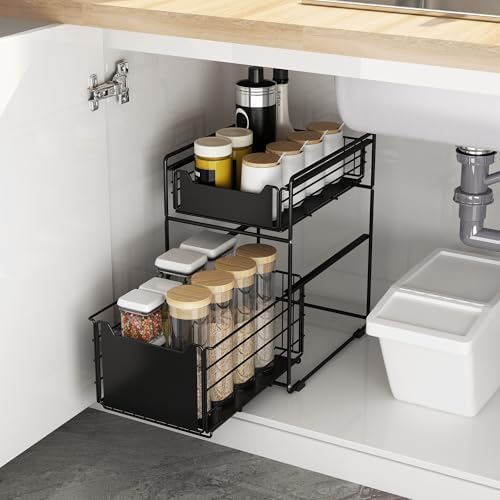 Organizador Bajo Fregadero para Cocina o Baño, Mueble de Metal Ne...