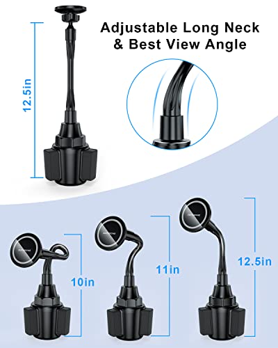 Superone For Magsafe Car Cup Holder Phone Mount, [20 Strongest Magnets] Adjustable Gooseneck Cup Phone Holder For Car Compatible With Iphone 14 13 12 Series Magsafe Case & All Phone 【Tesla Compatible】 #TOP5