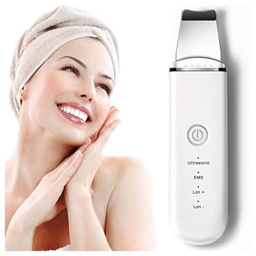 Ultrasonic Skin Scrubber Face Spatula, JOMARTO Blackhead Remover Pore Cleaner, Facial Scrubber Spatula, Exfoliator Rechargeable Face Lifting Tool With 4 Modes for Deep Cleansing