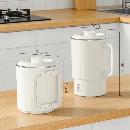 Hervidor eléctrico plegable portátil 800 mL beige miniatura 2