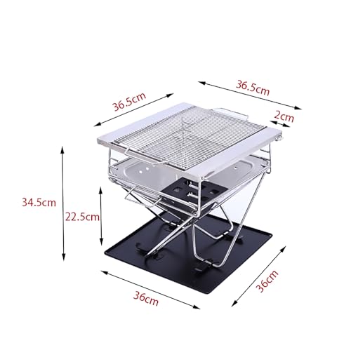 Parrilla plegable de acero inoxidable para barbacoa de camping con bolsa 8