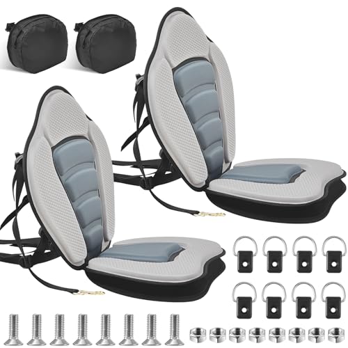 Lewtemi 2 Set Thicken Kayak Seat with Back Support Canoe Paddle Board Seat with Detachable Storage...