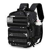 HongXingHai Mochila De Assalto Tático 9L Mochila De Academia Caminhadas Mochila De Viagem Mochila De Acampamento (Pontos Pretos E Brancos)