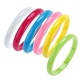 OULII Plastic Bangle Color Bracelets Candy Bracelet Party Favors (Random Colors) Pack 6pcs