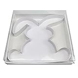 WENPACK 12.5" Cardboard Bunny Shaped Papier Mache Easter Decorative Strawberries Fillable Sweets Candy Box with Clear Lid (White,Bunny)