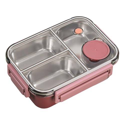 304ステンレススチールランチコンテナの食料保管コンテナコンパートメント付きディナーウェア旅行と毎日の使用旅行に優しい食事箱