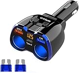 dvb-c verteiler 【150 W Ausgangsleistung und unabhängiger EIN/AUS-Schalter】 Der verbesserte Zigarettenanzünder-Splitter bietet eine Gesamtleistung von bis zu 150 W, Typ-C 18W PD Fast USB C wodurch sichergestellt wird, dass verschiedene Geräte mit MAXIMALER GESCHWINDIGKEIT aufgeladen werden können. Um den Verschleiß zu reduzieren, sind die beiden Zigarettenanzünder-Steckdosen mit unabhängigen EIN/AUS-Schaltern ausgestattet. Sie müssen Ihre Ladegeräte nicht ausstecken.