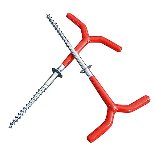 Kisangel Ice Fishing Tent Holder Screw Stakes 2pc Portable Stakes for Outdoor Tents Beach Use