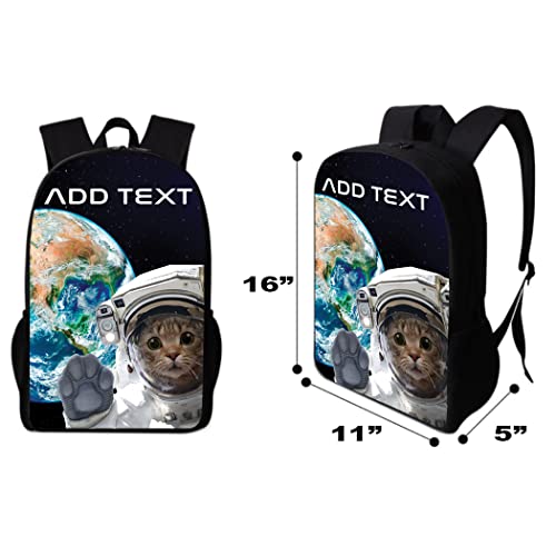 Personalized Backpack 16" Inch - Cat in Space4