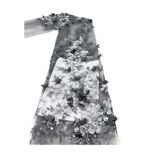Encaje 3D con perlas de 5 yardas ideal para confeccionar vestidos de boda únicos