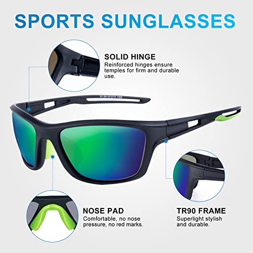 OKH 2 Pack Polarised Cycling Sunglasses Wrap Around Men Women Retro Sun Glasses UV Protection Outdoors Sports Biking Running Fishing Hiking Driving Eyewear with Rope Strap - Image 4