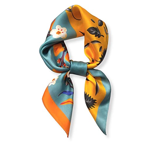 PoeticEHome Écharpe Carrée 100% Soie de Mûrier pour Femme - Foulard en Soie 68x68cm avec Étui Cadeau