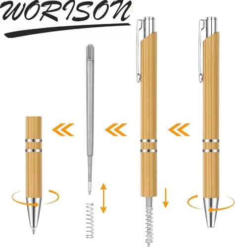 Image of worison 2pc Wooden Ballpoint Pen for Writing, Journaling, School, Office Sustainable Pens