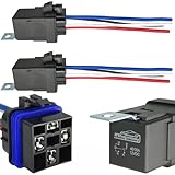 irhapsody 4-pin 40/30AMP 12VDC Waterproof Relays, Built-in Diode, SPST Automotive Relay Kit