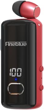 Fineblue F580 Bluetooth 5.3 LCD Display Wireless Headsets Headphones Earbuds Vibrating Retractable Line Portable Business Outdoor Sports Running Cycling Workout Red
