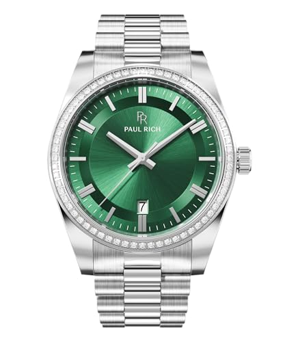 Image of Paul Rich Men's Legacy Silver Green Watch - 40mm Silver/Green