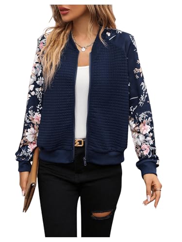 GORGLITTER Damen Bomberjacke Winter Jacke Mit Reißverschluss...