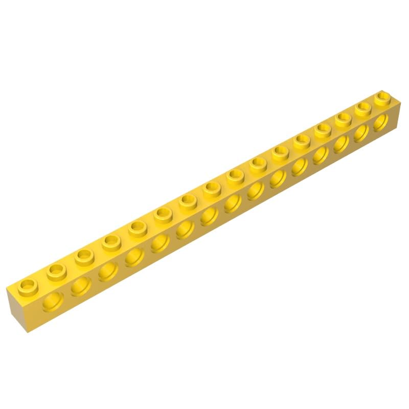 Gobricks 3703 Technology Brick Technic Brick 1x16 [15 Holes] 10 Pieces GDS-630 Compatible with Lego Building Blocks Color:Yellow