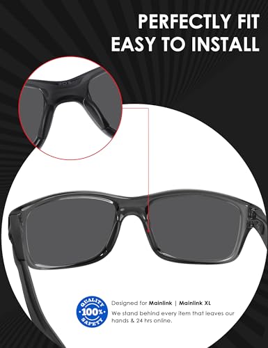 Image of BLAZERBUCK Replacement Nose Pads Nose Piece for Oakley Mainlink OO9264 Sunglasses - Black + Grey