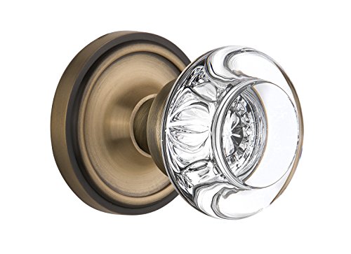 Image of Nostalgic Warehouse Classic Rosette Round Clear Crystal Door Knob