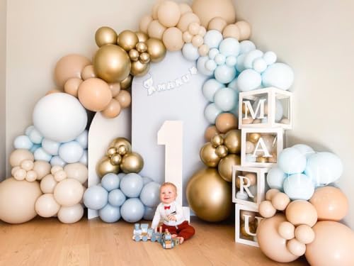 Image of KBZVNAF Pastel Blue Latex Party Balloons 50 Pack 12 inch | Light Blue Helium Matte Balloons for Birthday Wedding Baby Shower Gender Reveal Party Decorations
